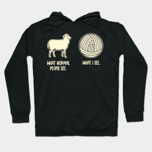 Funny Yarn and Sheep Design for Knitters and Crocheters Hoodie